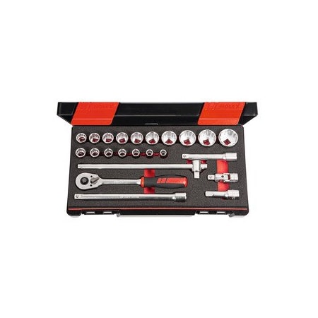 Holex 1/2 inch Drive Socket Set, 12 pt, 23 Pieces 637818 12